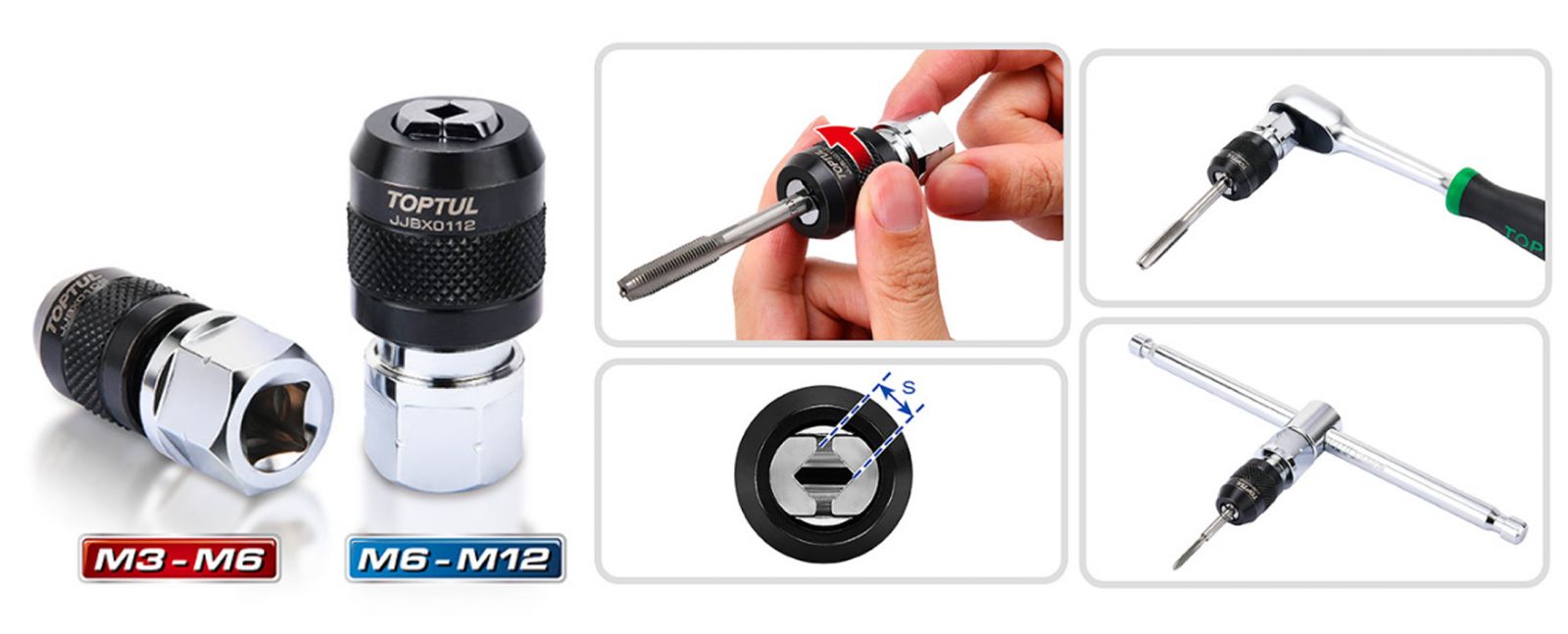 Đầu Tuýp Vặn Taro Điều Chỉnh TOPTUL JJBX0106