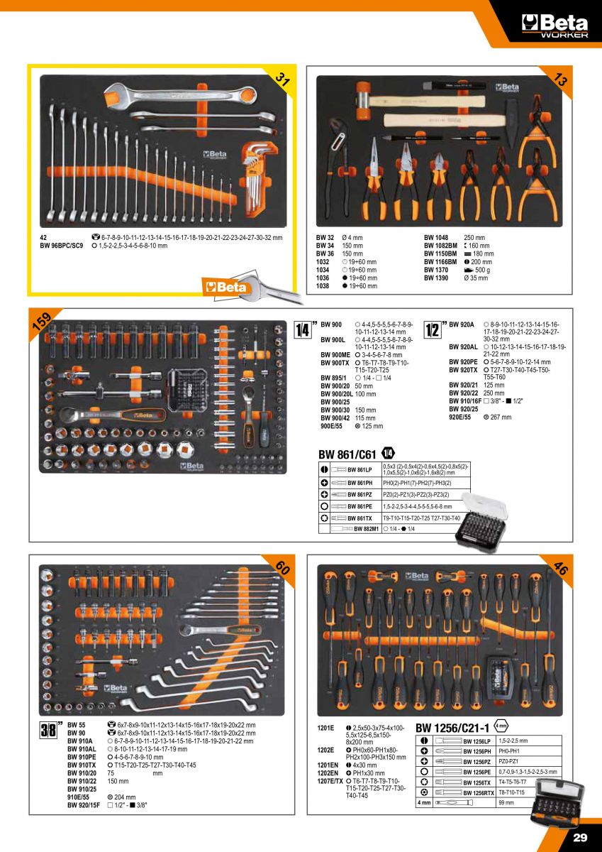 Tủ Dụng Cụ 7 Ngăn 309 Chi Tiết BETA BW 2400S O7/E-M