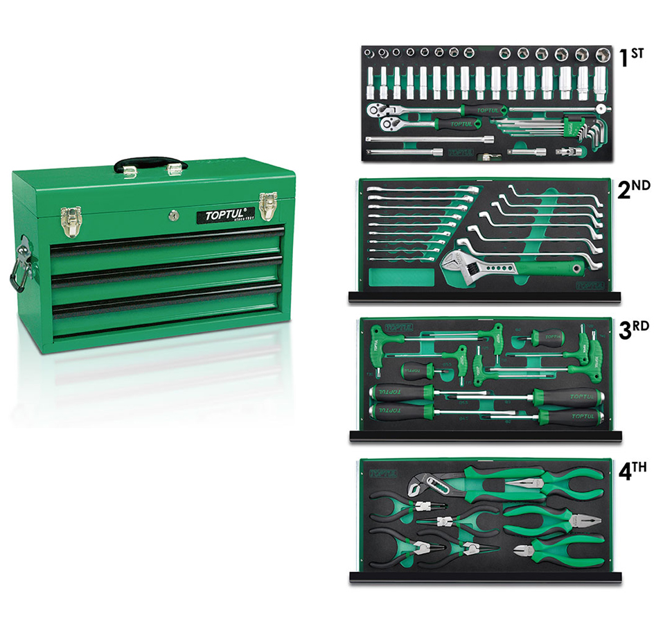 Tủ đồ nghề xách tay 82 chi tiết Toptul GCAZ0016