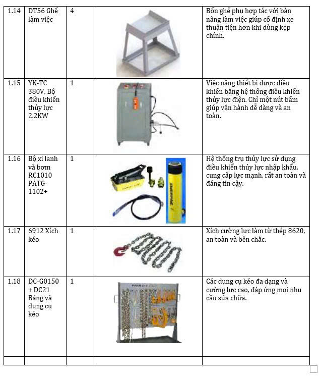 Thiết bị kéo nắn xe tai nạn và bộ phụ kiện tiêu chuẩn DOOCAR Techer 2