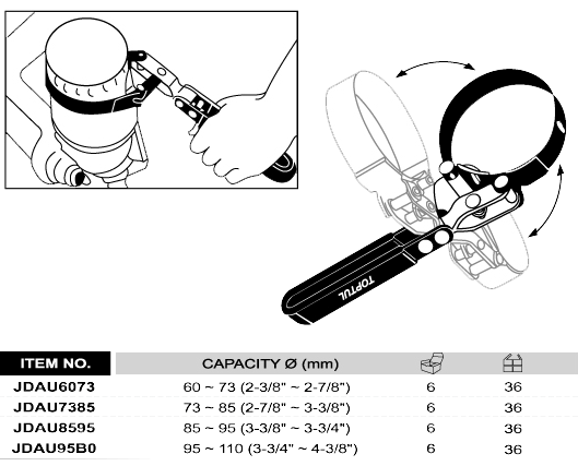 Dụng cụ mở lọc dầu TOPTUL JDAU6073